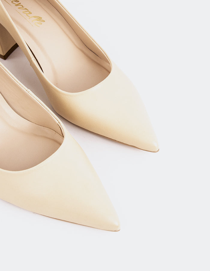 L'INTERVALLE Josephine Women's Shoe Mid Heel Pumps Nude Leather