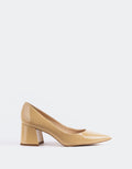 Stylish Thick Low Heel Pump

The perfect blend of comfort and sophistication, this thick low heel pump is designed to offer both stability and style. With its sturdy, wide heel, it ensures effortless support throughout the day while maintaining a sleek, modern aesthetic. Ideal for both professional and casual wear, this versatile shoe elevates any look with understated elegance and all-day comfort.

Detail(s):&nbsp;

Pointy Toe

2.5”&nbsp; Block Heel
We recommend sizing up, as this item runs small.

Materia
