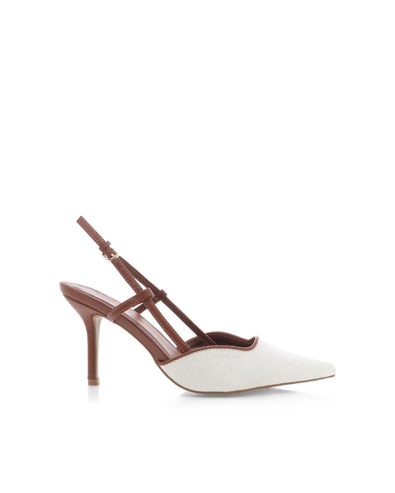 KAMERON - NATURAL LINEN-TAN-PUMPS-Billini-Billini