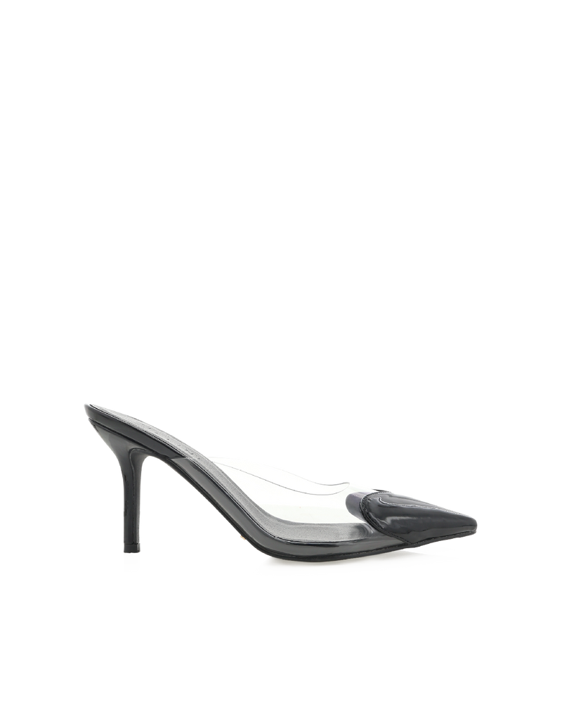 KARESS - BLACK PATENT-CLEAR-Heels-Billini-Billini