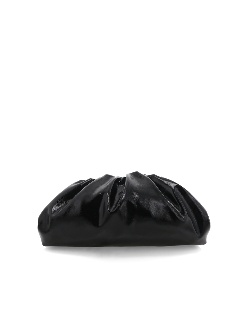 KYLA CLUTCH BAG - BLACK CRINKLE PATENT-Handbags-Billini-Billini