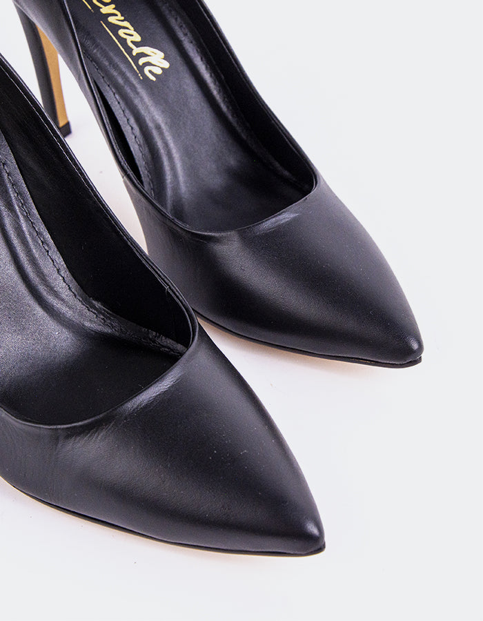 Chic Low Heel Pump
Designed for effortless elegance, this low heel pump offers the perfect balance of style and comfort. Its understated silhouette makes it ideal for both professional and casual settings, while the modest heel provides all-day wearability without compromising on sophistication. A go-to option for polished, everyday wear.

Detail(s):&nbsp;

Pointy Toe
3.75” Straight Stiletto Heel
We recommend sizing up, as this item runs small.

Material(s):&nbsp;

Genuine Leather Upper&nbsp;
Padded Leather