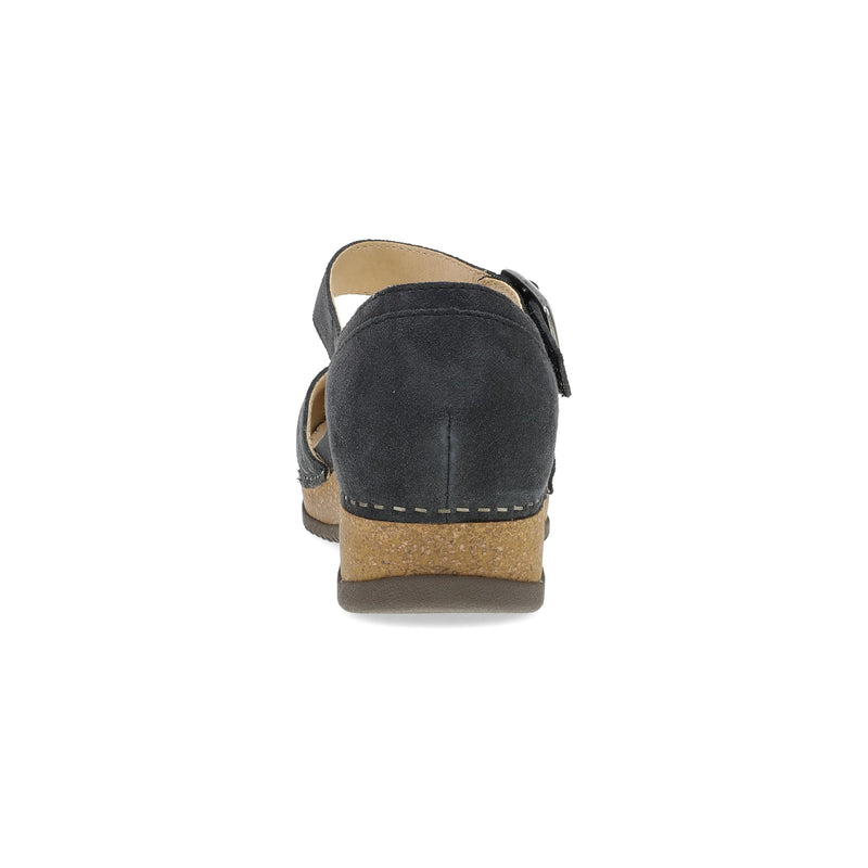 Heel image of Mae Charcoal Embroidered Suede