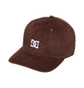 The Men's DC Cap Star Strapback by DC Shoes features brown corduroy, a curved brim, and a white embroidered DC logo on the front. Shown against a white background.