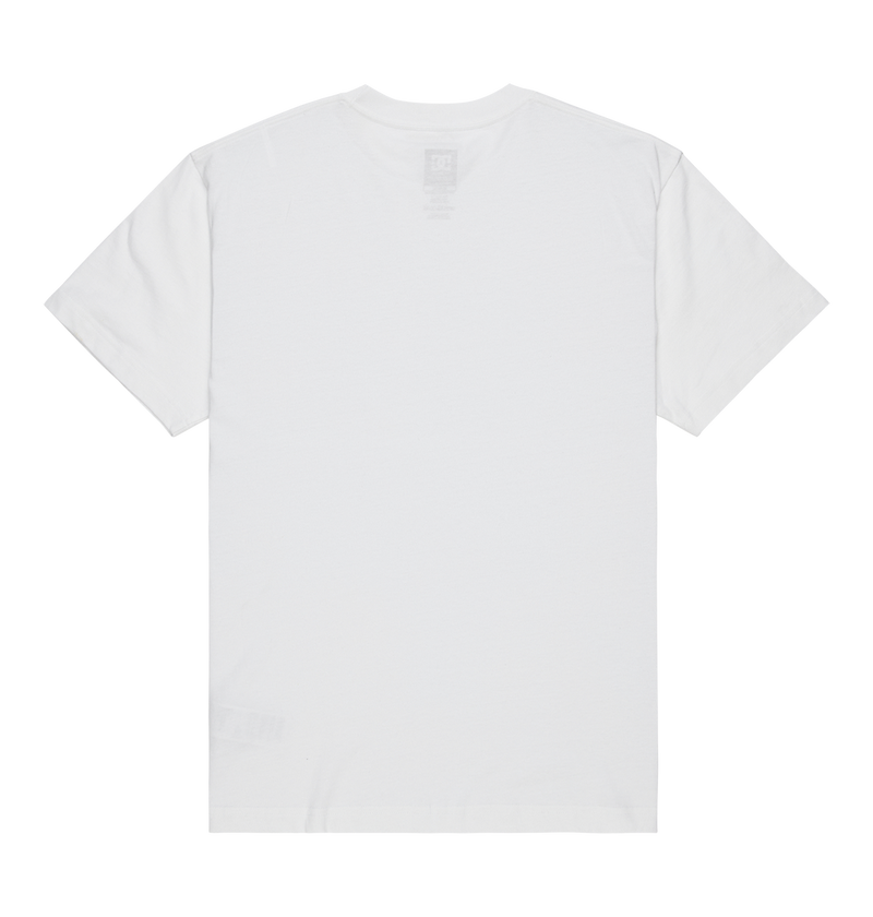 The Men's DC Star Pocket Tee by DC Shoes is a plain white short-sleeve skate shirt shown from the back on a white background. Made from soft cotton, it features a relaxed fit with no visible graphics, logos, or designs.