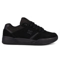 The DC Shoes Men's Fractal features a low-top silhouette in black, with a lace-up front, DC logo on the side, mesh and suede textures, and a thick rubber sole for street style and performance comfort.