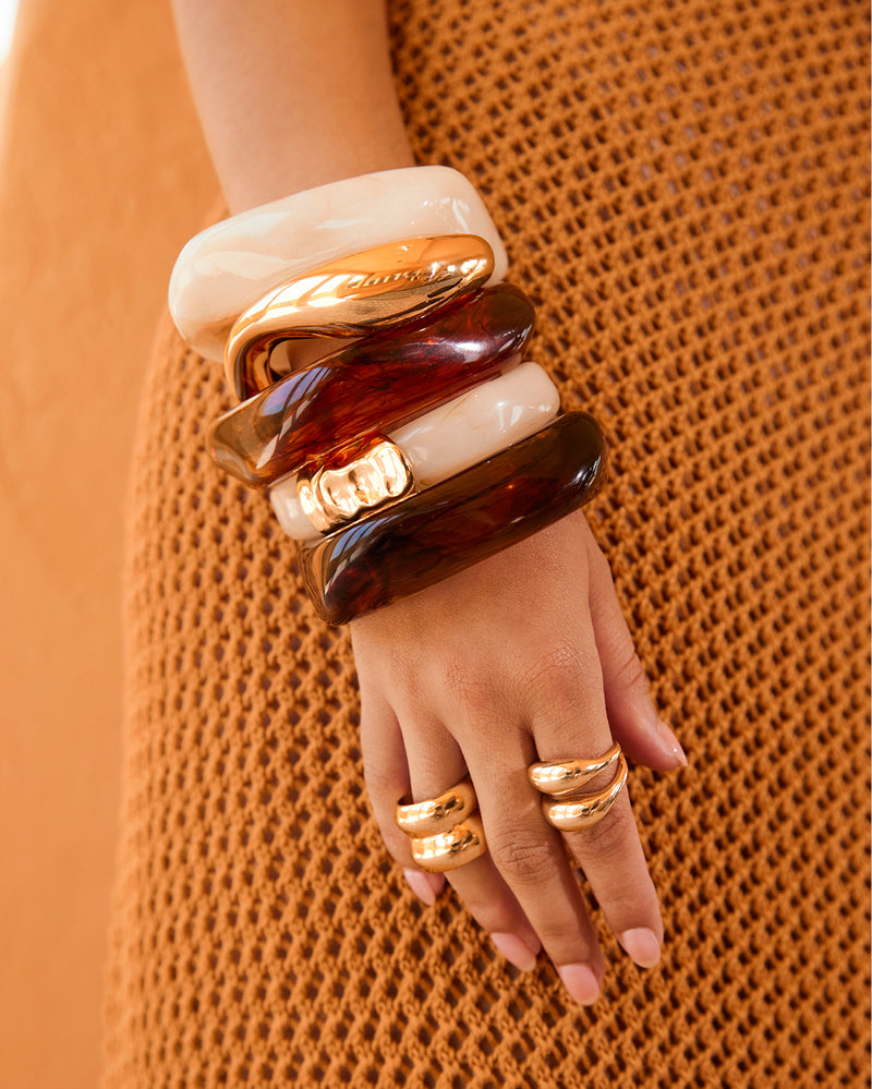 MIRA BANGLE - AMBER TORT-JEWELLERY-Billini-O/S-Billini