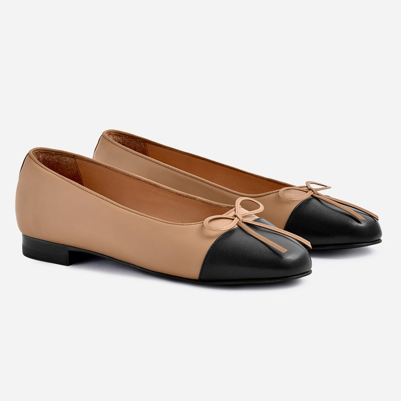 Mona Cap Toe Flats - Full Grain Leather - Women's