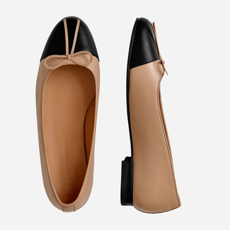 Mona Cap Toe Flats - Full Grain Leather - Women's
