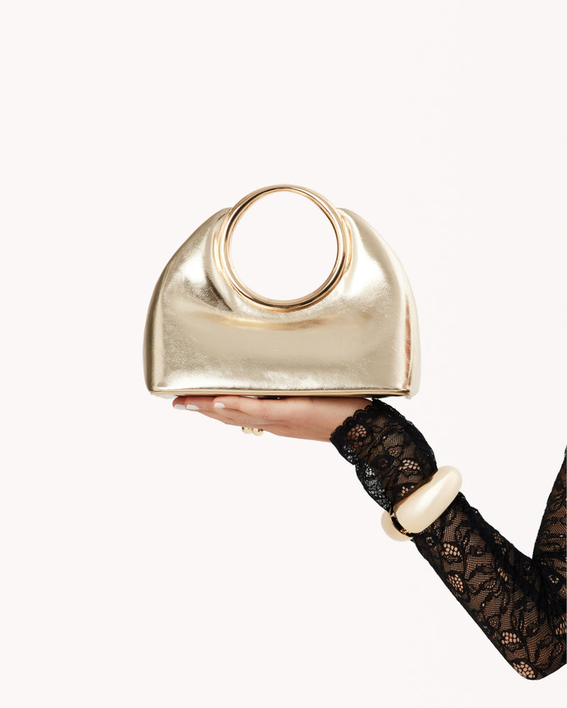 MONROE HANDLE BAG - GOLD METALLIC-Handbags-Billini-Billini