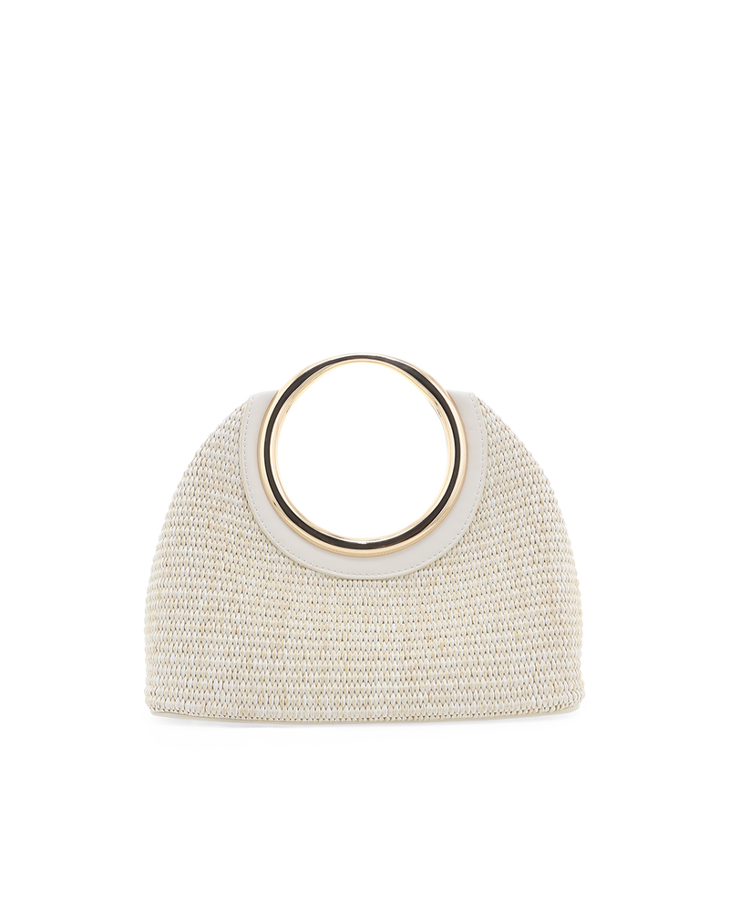 MONROE RAFFIA HANDLE BAG - CREAM RAFFIA-BONE-Handbags-Billini-Billini
