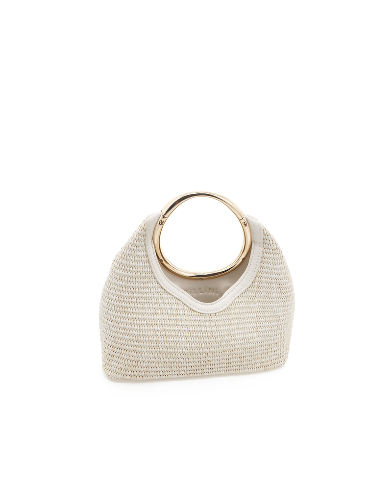 MONROE RAFFIA HANDLE BAG - CREAM RAFFIA-BONE-Handbags-Billini-Billini