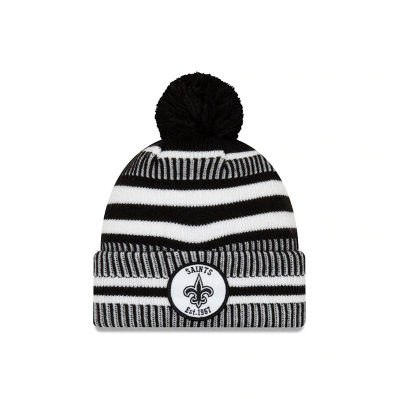 NEW ORLEANS SAINTS NFL SIDELINE HOME COLD WEATHER SPORT KNIT BLACK/WHITE