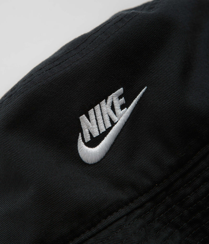 Nike Apex Futura Washed Bucket Hat in Black and White