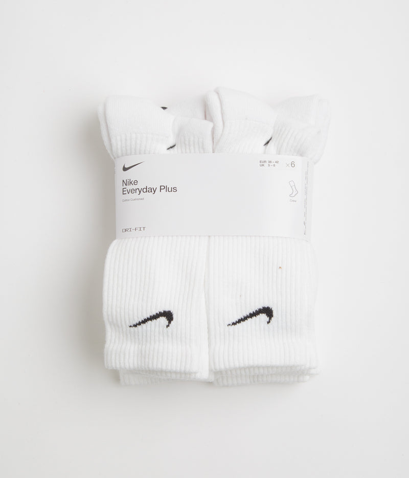 Nike Everyday Plus Cushioned Socks (6 Pack) in White and Black