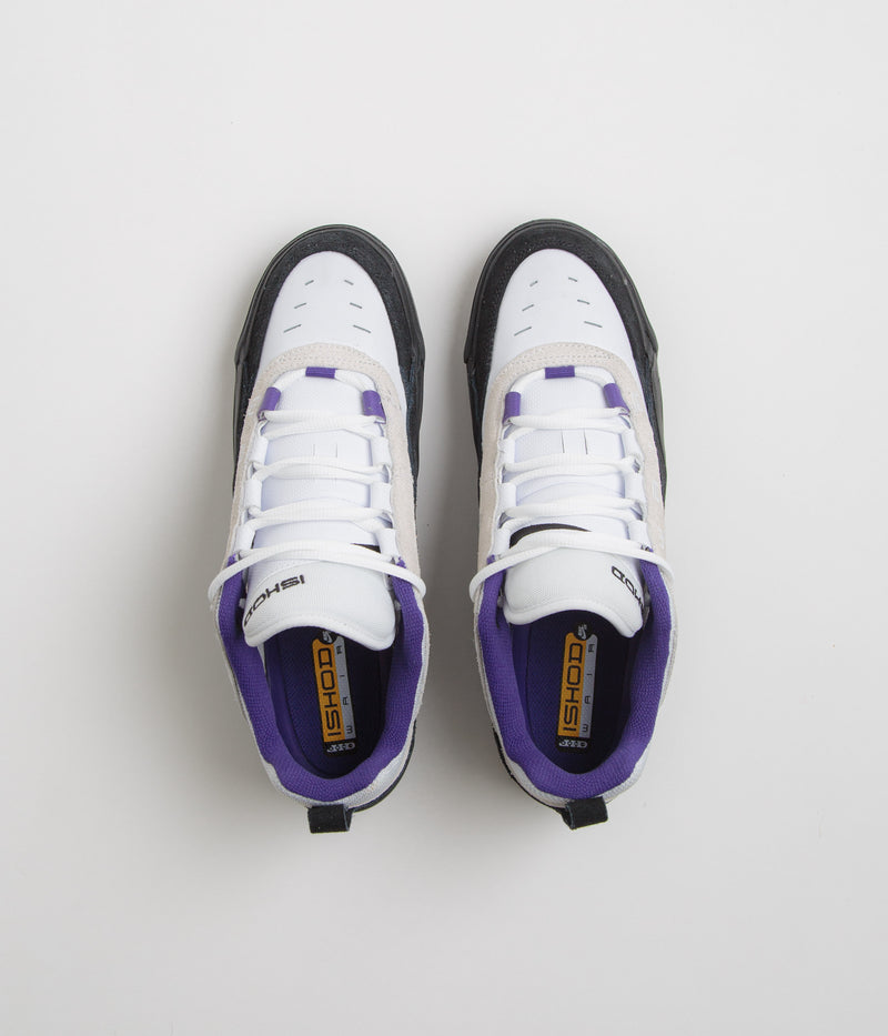 Nike SB Air Max Ishod Shoes in White and Black and Court Purple - Black