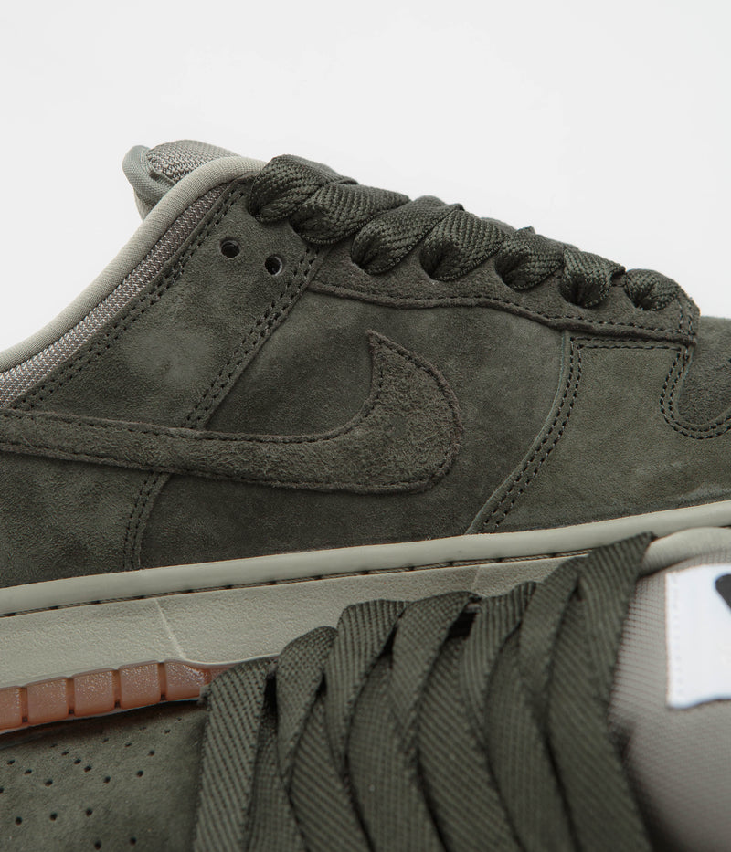 Nike SB Dunk Low Pro B Shoes in Sequoia and Sequoia and Light Army - White