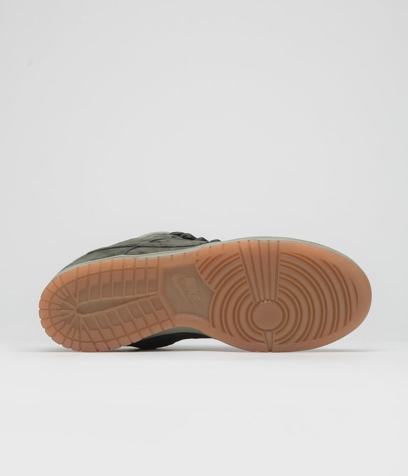 Nike SB Dunk Low Pro B Shoes in Sequoia and Sequoia and Light Army - White