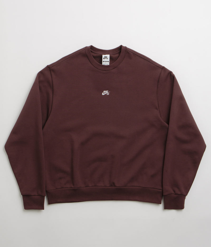 Nike SB Essential Logo Crewneck Sweatshirt in Burgundy Crush and White