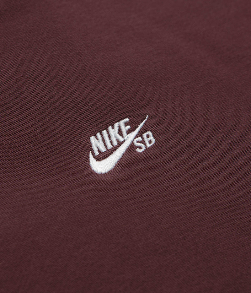 Nike SB Essential Logo Crewneck Sweatshirt in Burgundy Crush and White