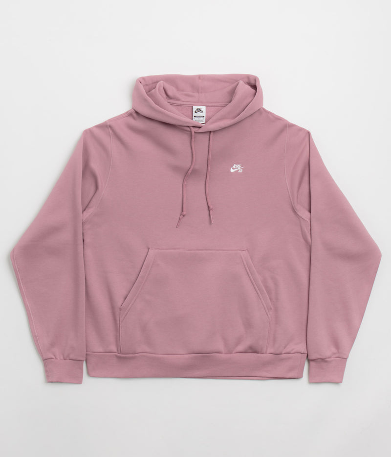 Nike SB Essential Small Logo Hoodie in Plum Dust and White