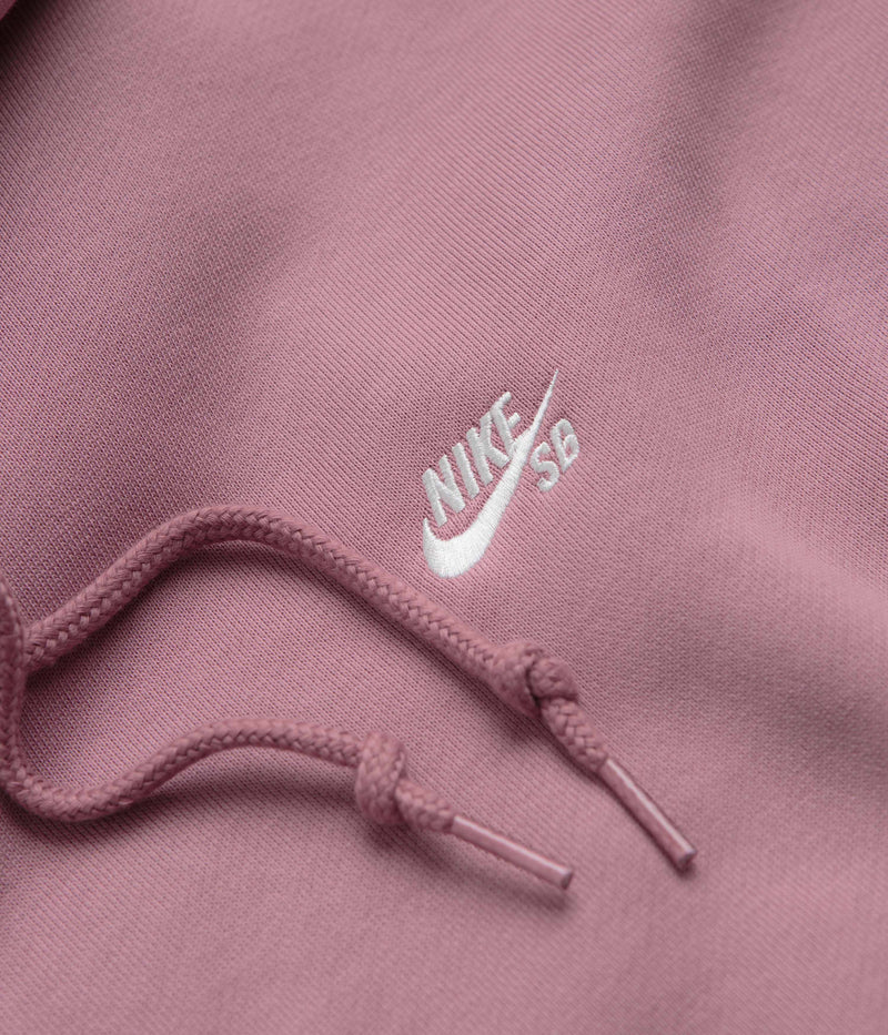 Nike SB Essential Small Logo Hoodie in Plum Dust and White