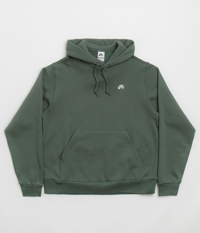 Nike SB Essential Small Logo Hoodie in Vintage Green and White