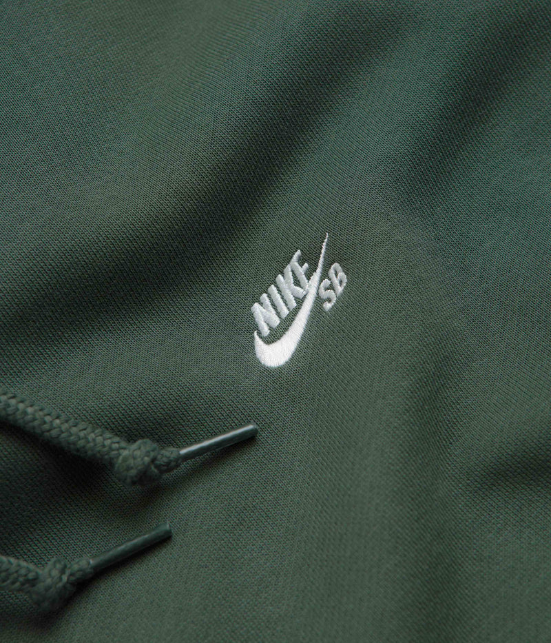 Nike SB Essential Small Logo Hoodie in Vintage Green and White
