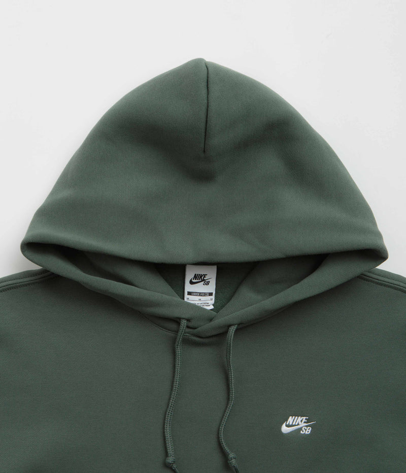 Nike SB Essential Small Logo Hoodie in Vintage Green and White