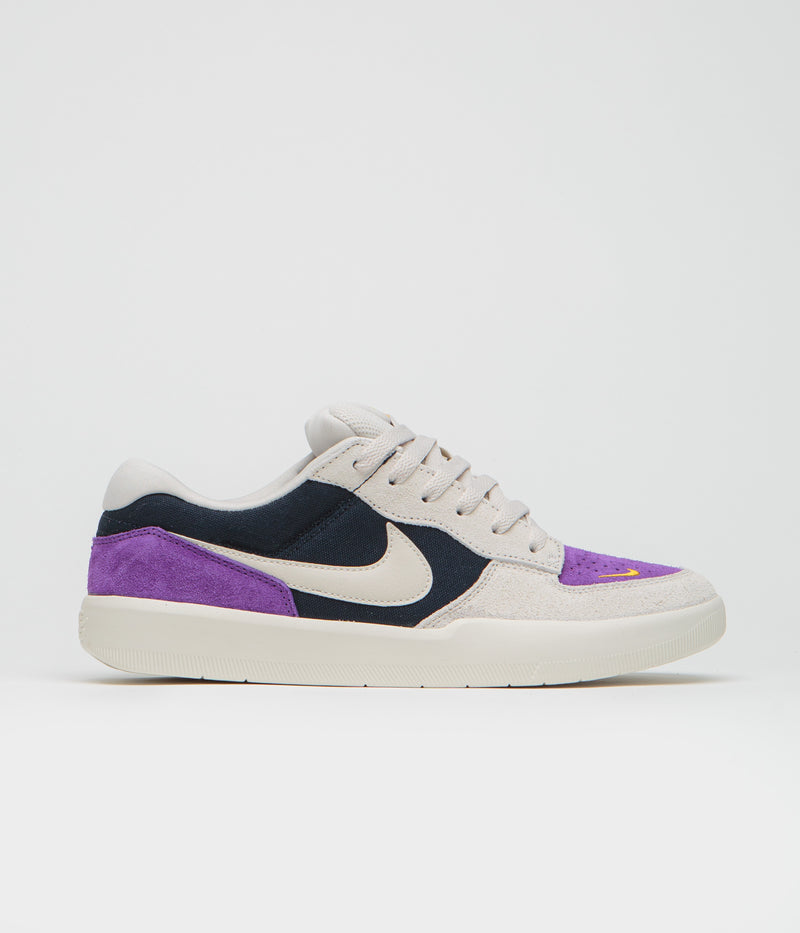 Nike SB Force 58 Shoes in Obsidian and Light Orewood Brown and Wild Grape