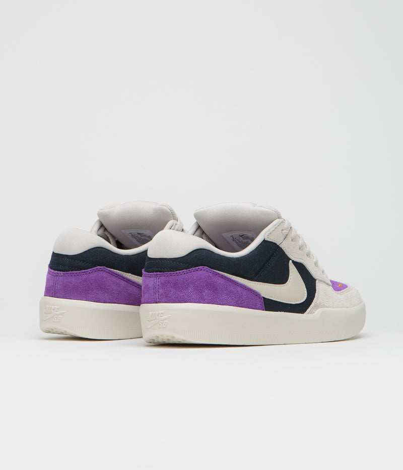 Nike SB Force 58 Shoes in Obsidian and Light Orewood Brown and Wild Grape