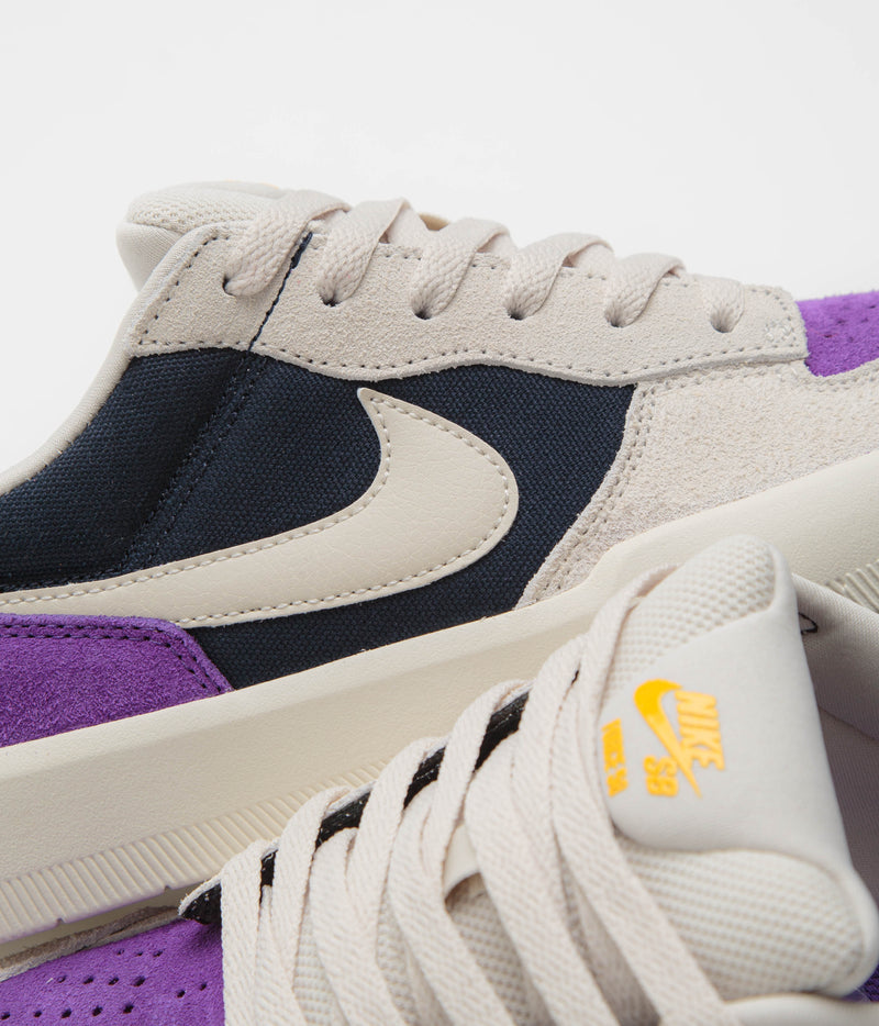 Nike SB Force 58 Shoes in Obsidian and Light Orewood Brown and Wild Grape