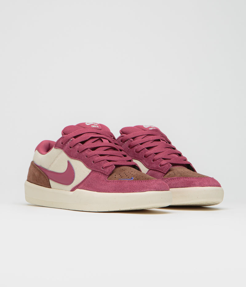 Nike SB Force 58 Shoes in Pale Ivory and Sweet Beet and Fauna Brown