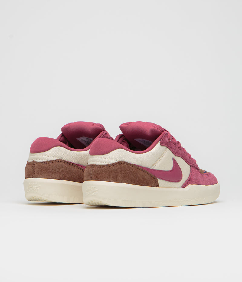 Nike SB Force 58 Shoes in Pale Ivory and Sweet Beet and Fauna Brown