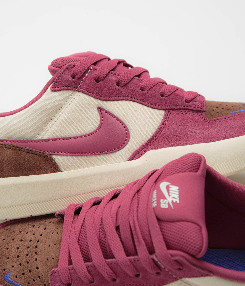 Nike SB Force 58 Shoes in Pale Ivory and Sweet Beet and Fauna Brown