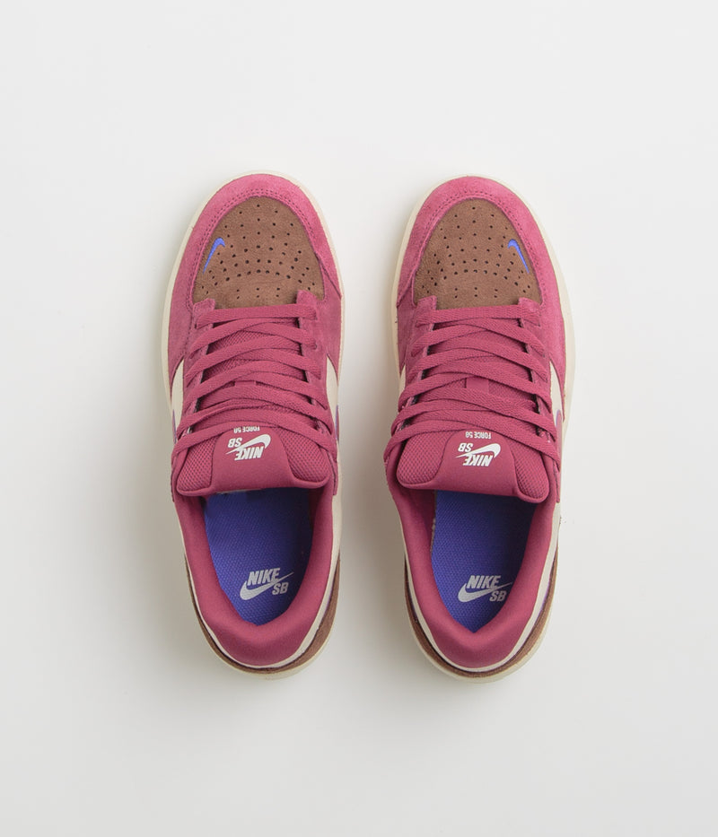 Nike SB Force 58 Shoes in Pale Ivory and Sweet Beet and Fauna Brown
