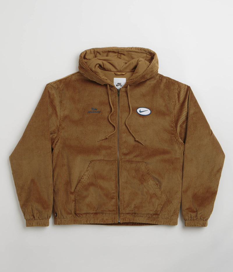 Nike SB Hooded Cord Jacket in Light British Tan and Armory Navy