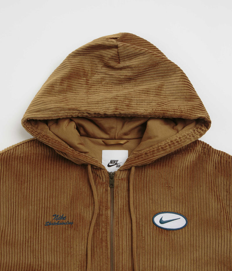 Nike SB Hooded Cord Jacket in Light British Tan and Armory Navy