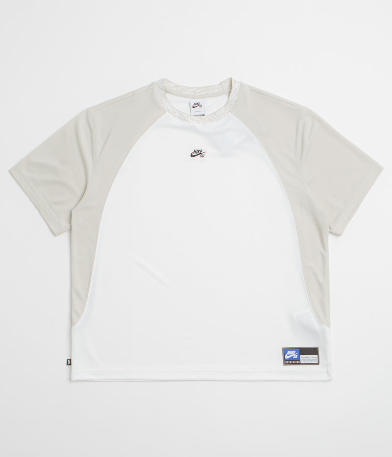 Nike SB Knit Jersey in White and Light Bone / Black