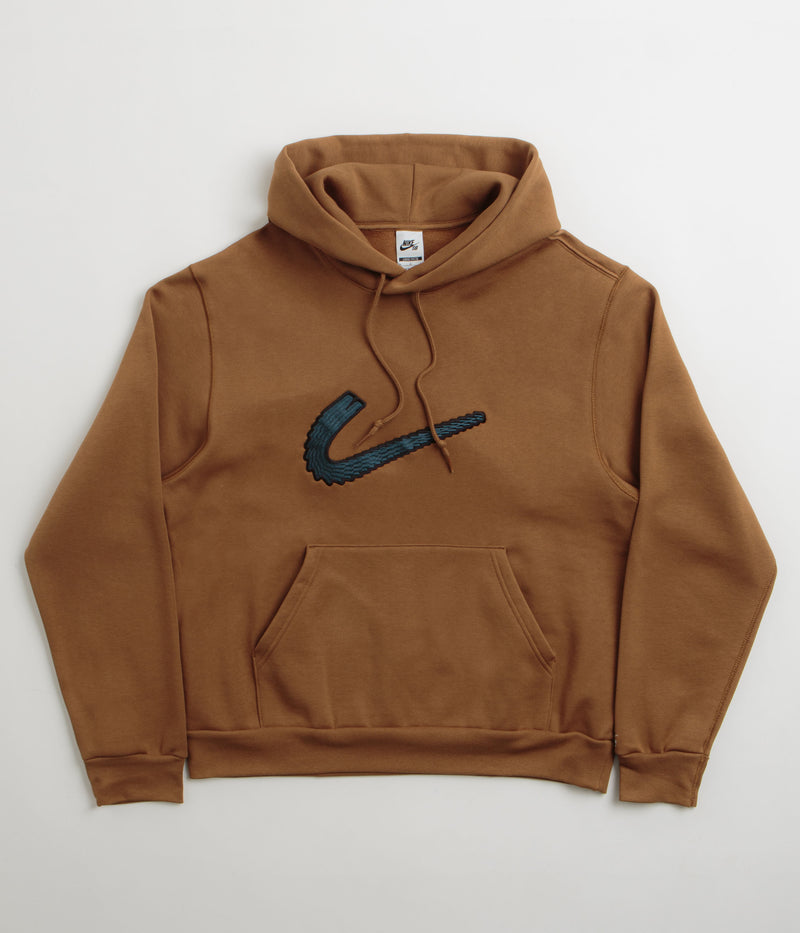 Nike SB N Swoosh Hoodie in Light British Tan and White
