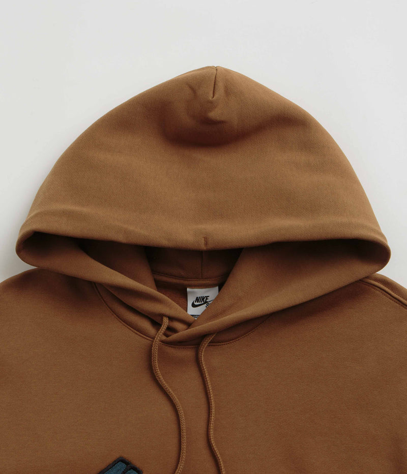 Nike SB N Swoosh Hoodie in Light British Tan and White
