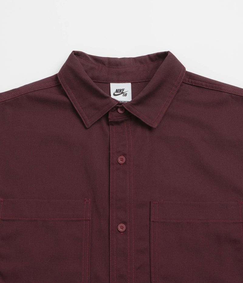 Nike SB New Essential Woven Shirt in Burgundy Crush and Platinum Violet