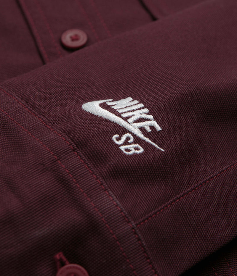 Nike SB New Essential Woven Shirt in Burgundy Crush and Platinum Violet