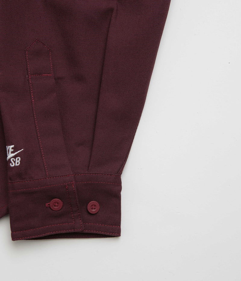 Nike SB New Essential Woven Shirt in Burgundy Crush and Platinum Violet