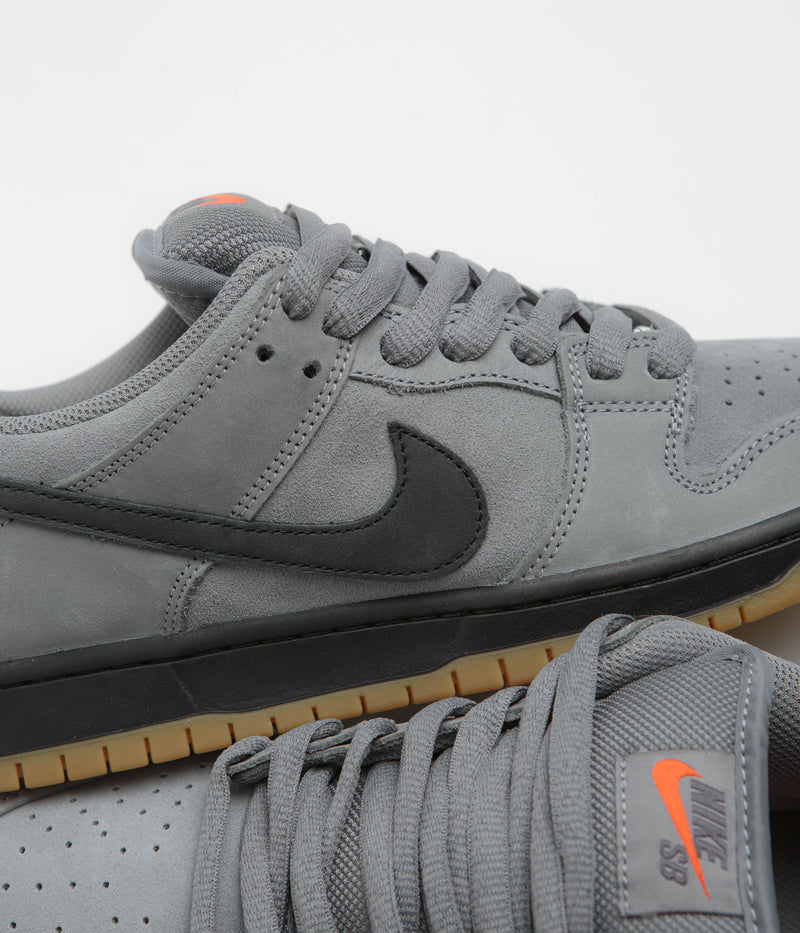 Nike SB Orange Label Dunk Low Pro Shoes in Cool Grey and Black and Cool Grey - Dark Grey