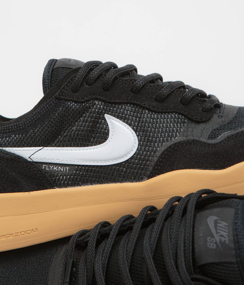 Nike SB PS8 Shoes in Black and White and Anthracite - Gum Yellow