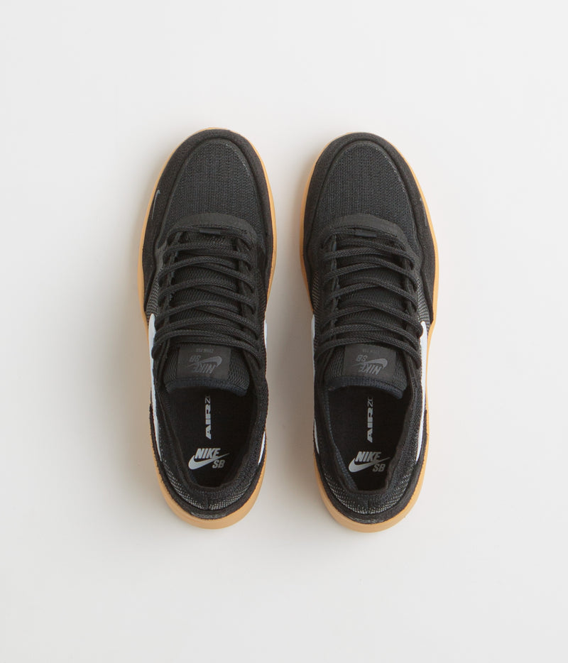 Nike SB PS8 Shoes in Black and White and Anthracite - Gum Yellow