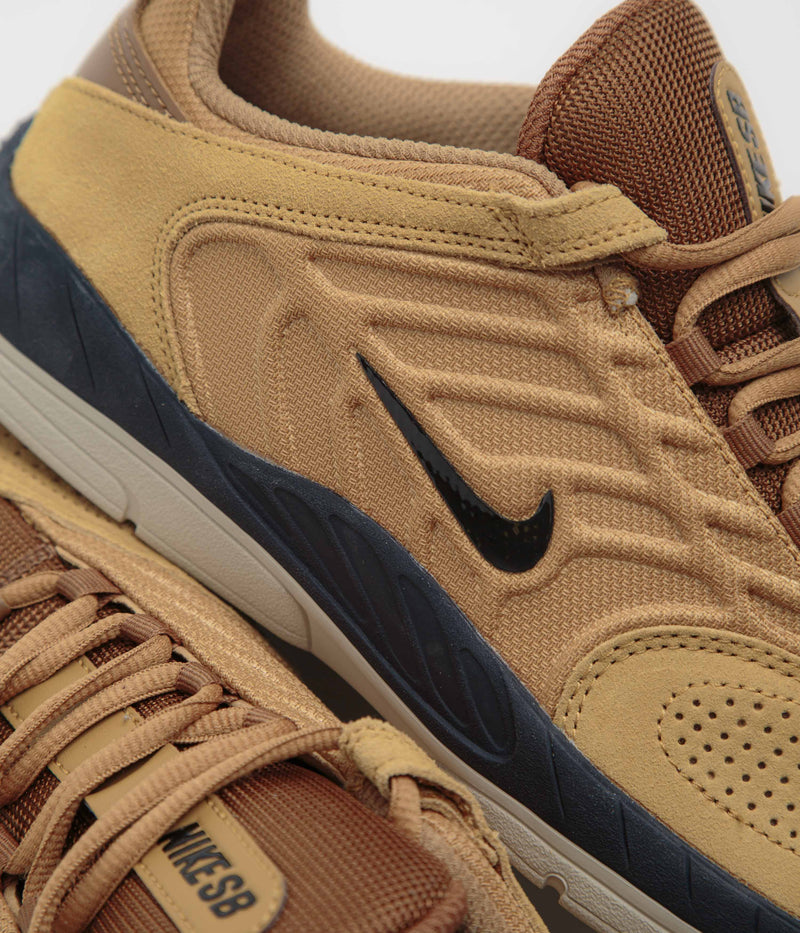 Nike SB Vertebrae Shoes in Wheat and Black and Light British Tan - Obsidian