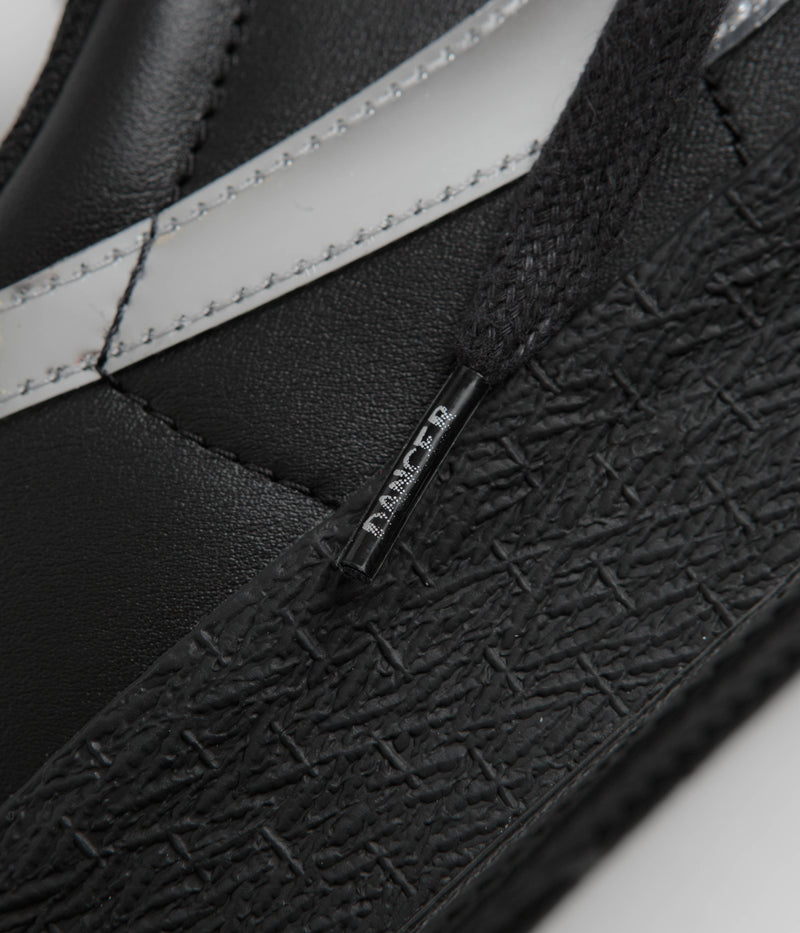 Nike SB x Dancer Skateboards Blazer Low Shoes in Black and Metallic Silver / Black