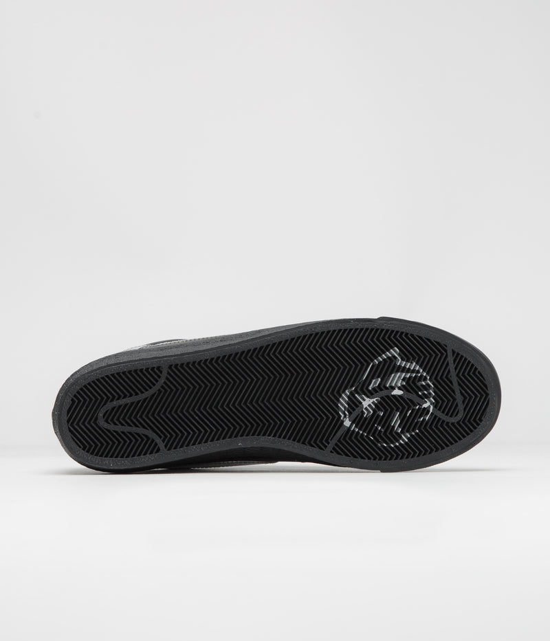 Nike SB x Dancer Skateboards Blazer Low Shoes in Black and Metallic Silver / Black